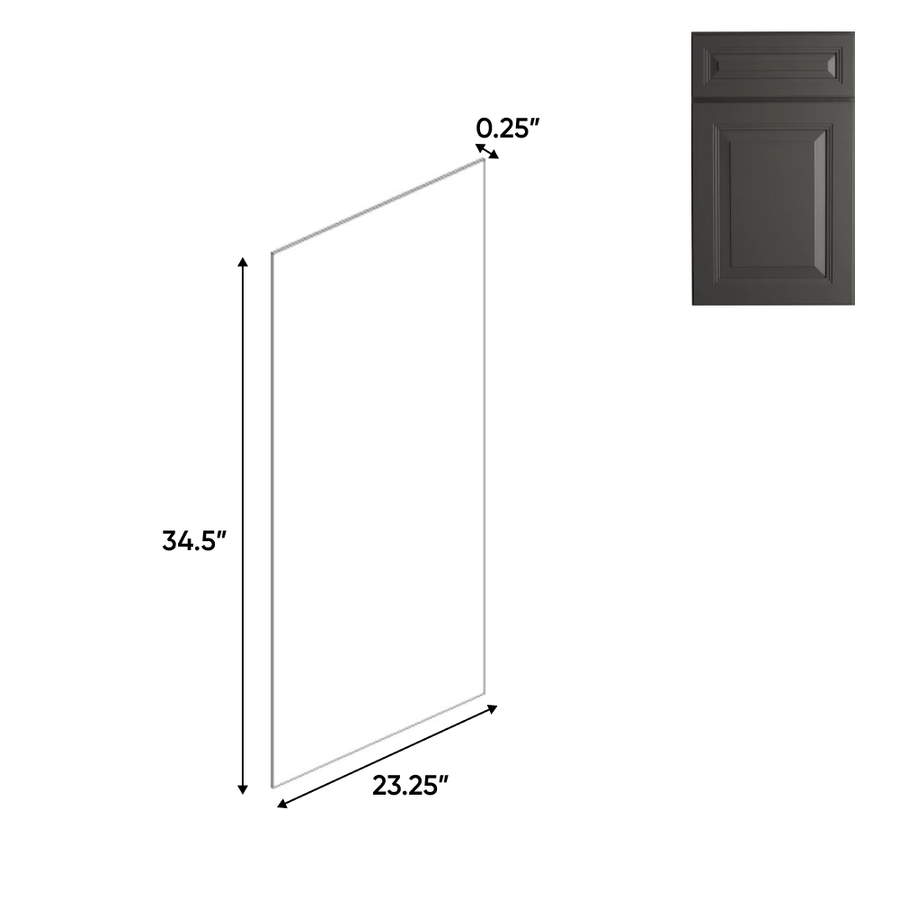 Belmont Grey - Side Finished Skins - 24"W x 34.5"H x 0.25"D - Pre Assembled