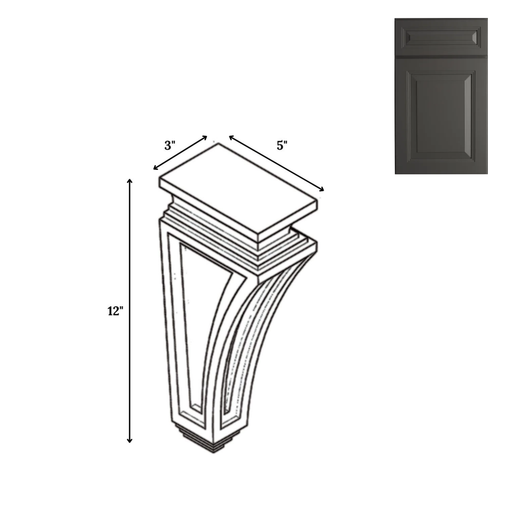 Belmont Grey - Structural - 3"W x 12"H x 5"D - Pre Assembled