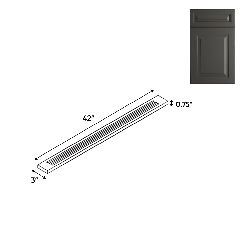 Cabinet - Flutted Wall Fillers - 42in H x 3in W - BG - Pre Assembled