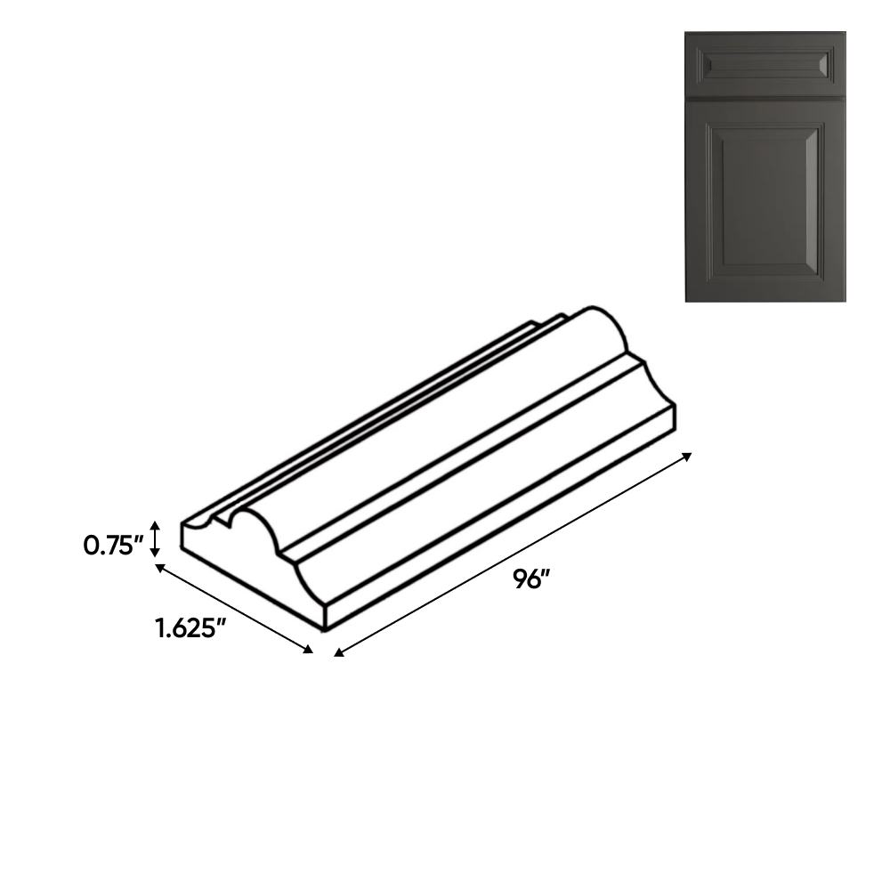 Belmont Grey - Trims - 96"W x 0.75"H x 1.6"D - Pre Assembled