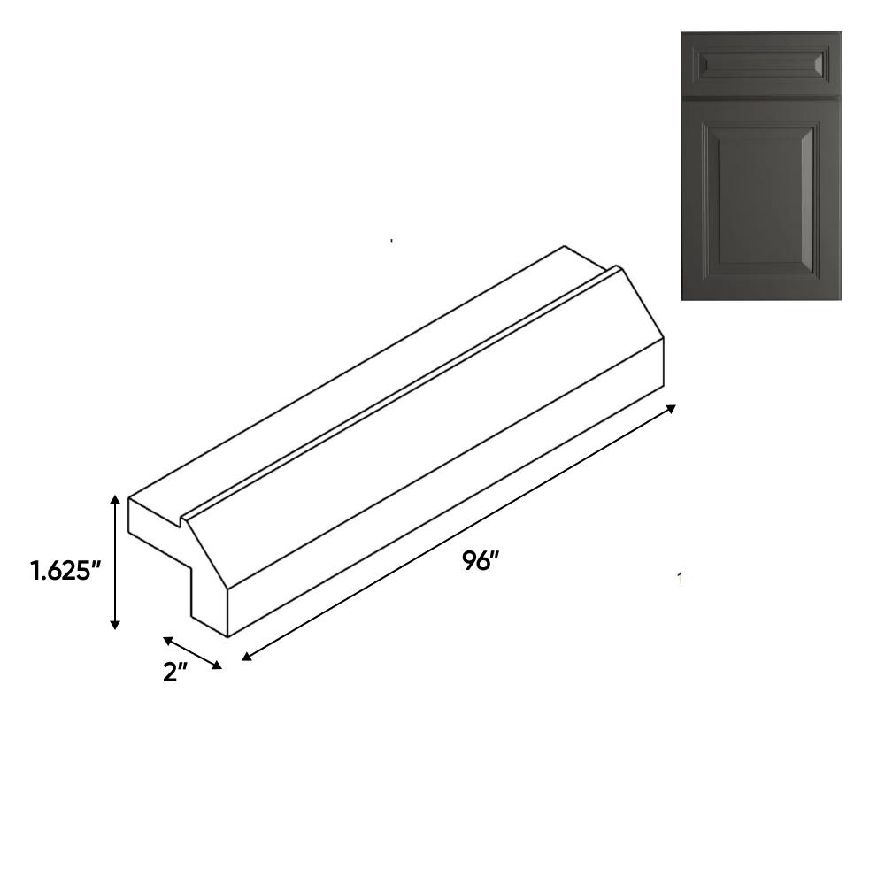 Belmont Grey - Trims - 96"W x 2"H x 1.5"D - Pre Assembled