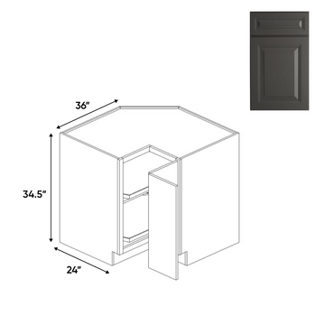 Lazy Susan Cabinets - 36 in W x 34.5 in H x 24 in D - BG - Pre Assembled