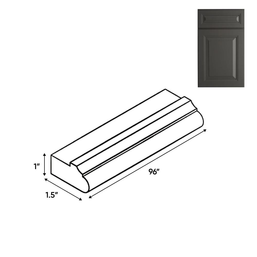 Belmont Grey - Trims - 96"W x 0.75"H x 1.5"D - Pre Assembled