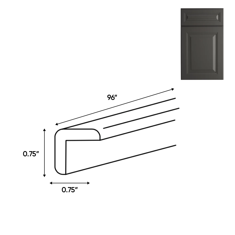 Belmont Grey - Trims - 96"W x 0.75"H x 0.75"D - BG-OCL - Pre Assembled