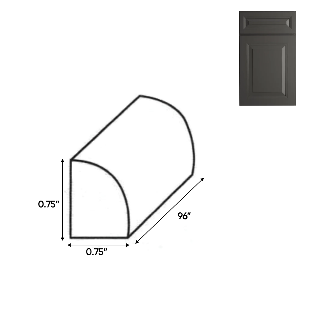 Belmont Grey - Trims - 96"W x 0.75"H x 0.75"D - BG-QR - Pre Assembled