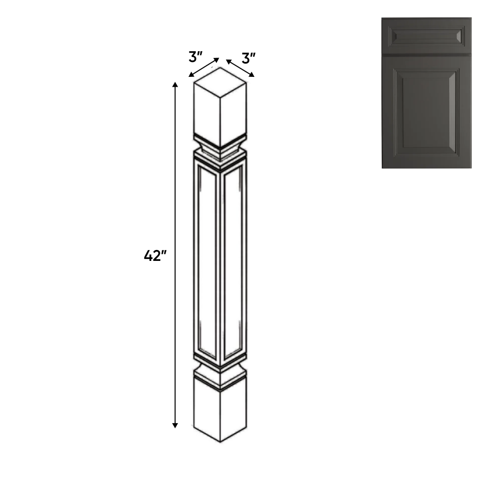 Belmont Grey - Structural - 3"W x 42"H x 3"D - Pre Assembled