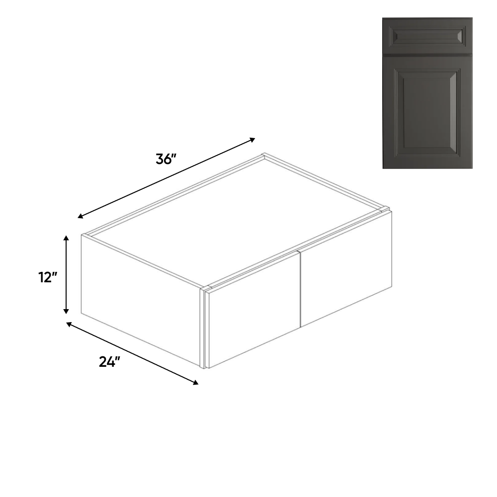 24 Deep Wall Cabinets - 12 in H x 36 in W x 24 in D - BG - Pre Assembled