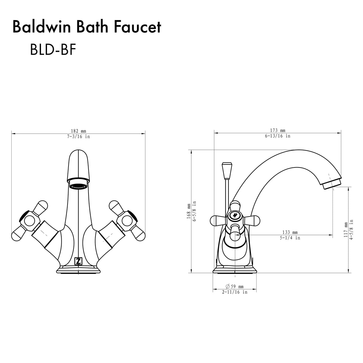 ZLINE Baldwin Bath Faucet in Chrome (BLD-BF-CH)