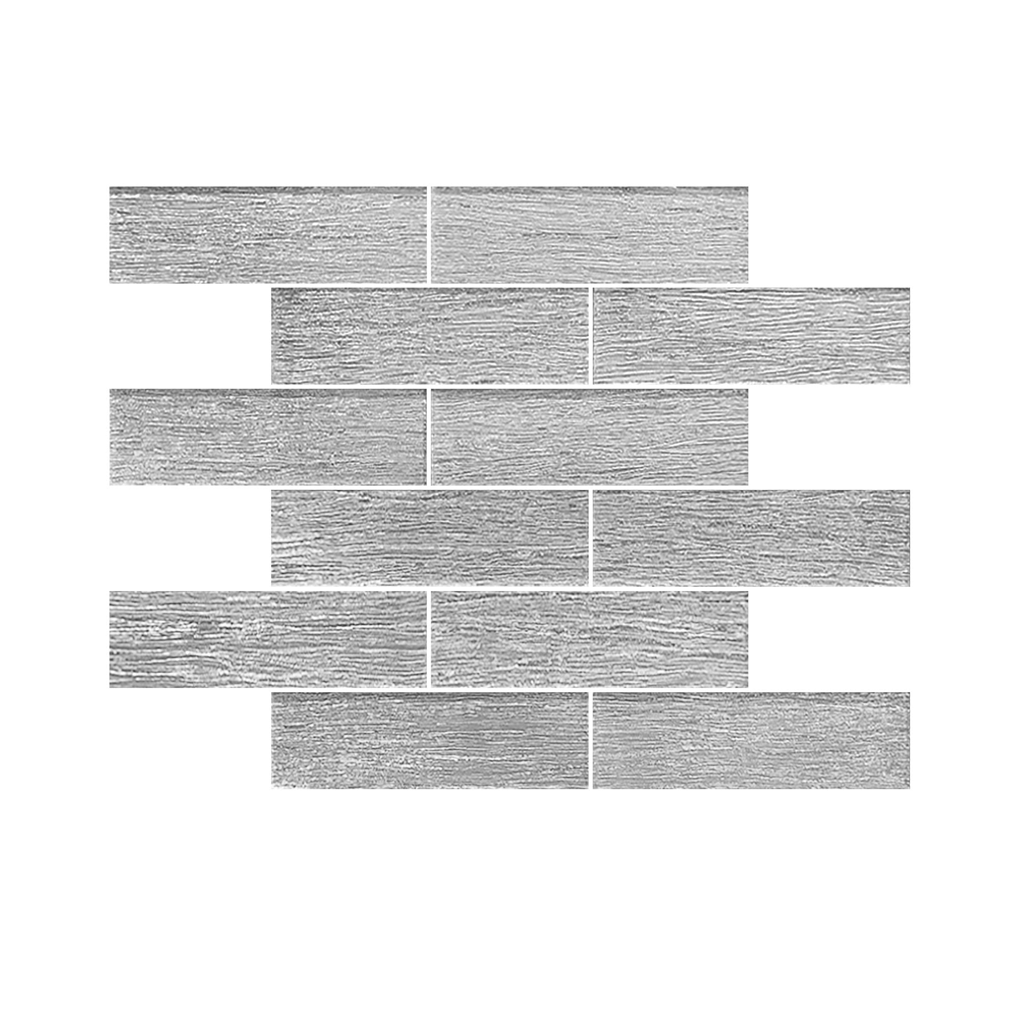 12 x 12 inch Glass Mosaic Tile with Shiny Silver Color and Glossy Finish