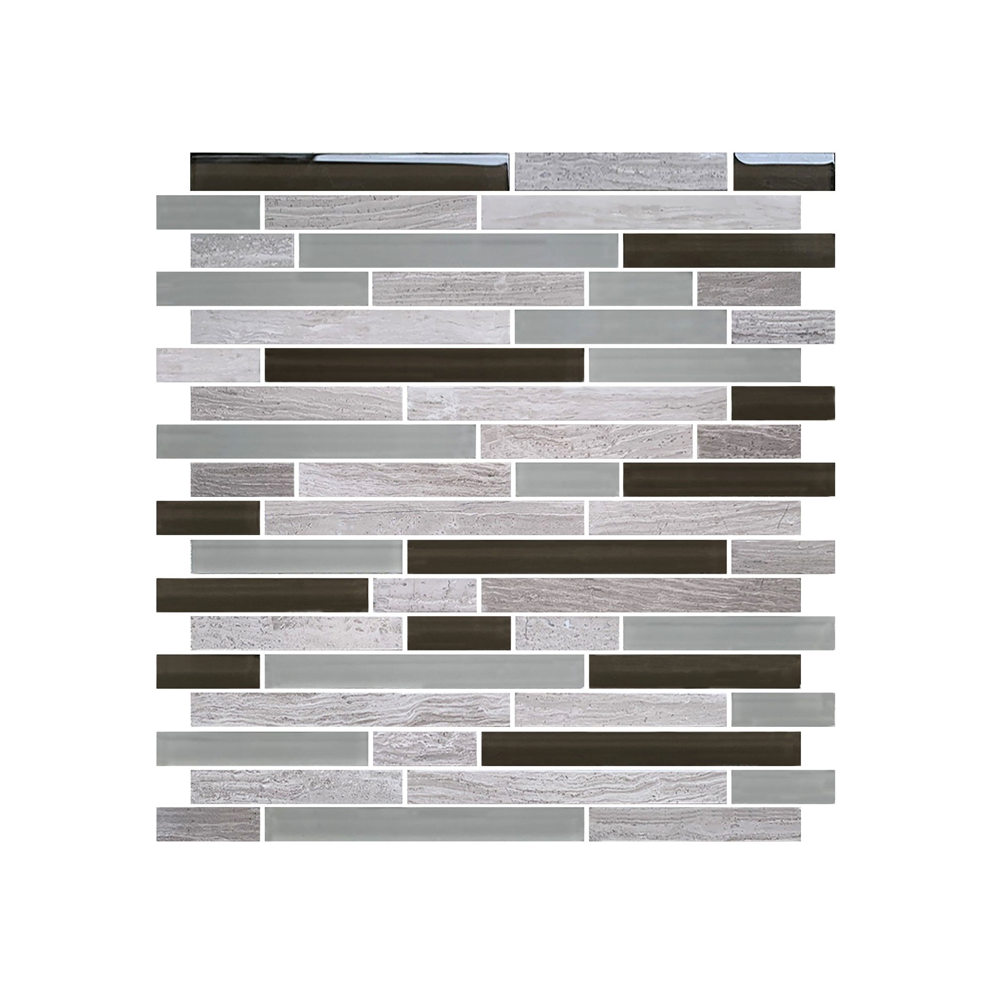 12 x 12 inch Glass Mosaic Tile with Tawny Color and Glossy & Frosted Finish