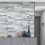 12 x 12 inch Mosaic Tile with Light Grey Color and Glossy Finish