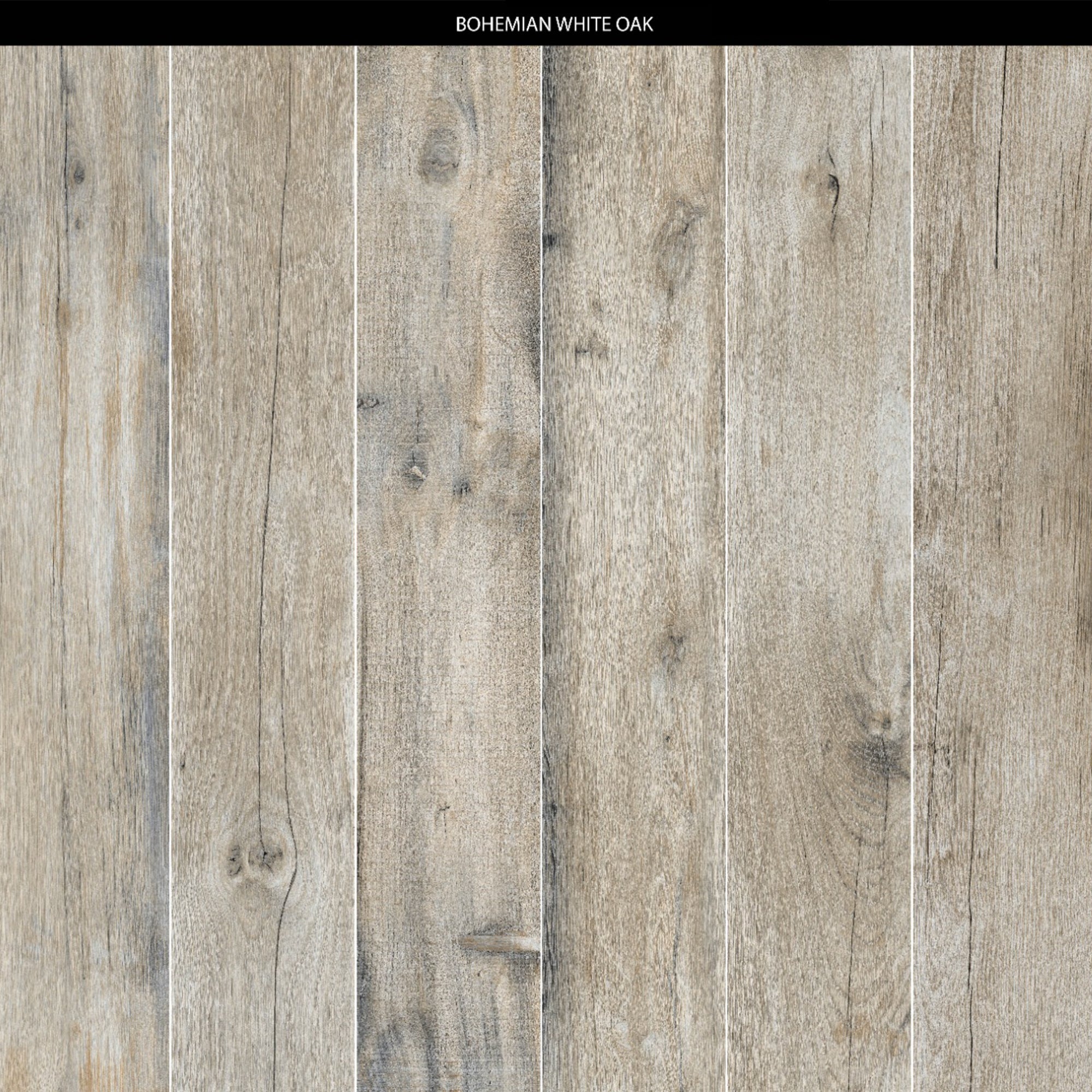 BOHEMIAN WHITE OAK 8 in. x 48 in. x 8.5 mm MATT Marble Look Tile - Porcelain Floor and Wall Tile (15.07 Sqft/Box)