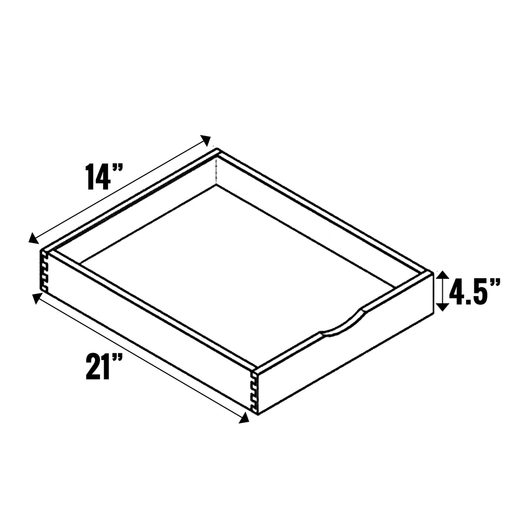 Olmo Gloss - Roll Out Tray - 4.5 Inch Height x 14 Inch Width x 21 Inch Depth - M19-BOX-ROT18