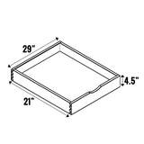 Gris Plomo Matte - Roll Out Tray - 4.5 Inch Height x 29 Inch Width x 21 Inch Depth - M16-BOX-ROT33