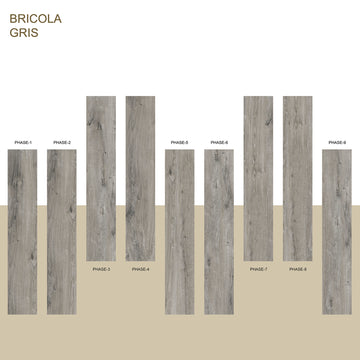 BRICOLA GRIS 8 in. x 48 in. x 8.5 mm MATT Marble Look Tile - Porcelain Floor and Wall Tile (15.07 Sqft/Box)