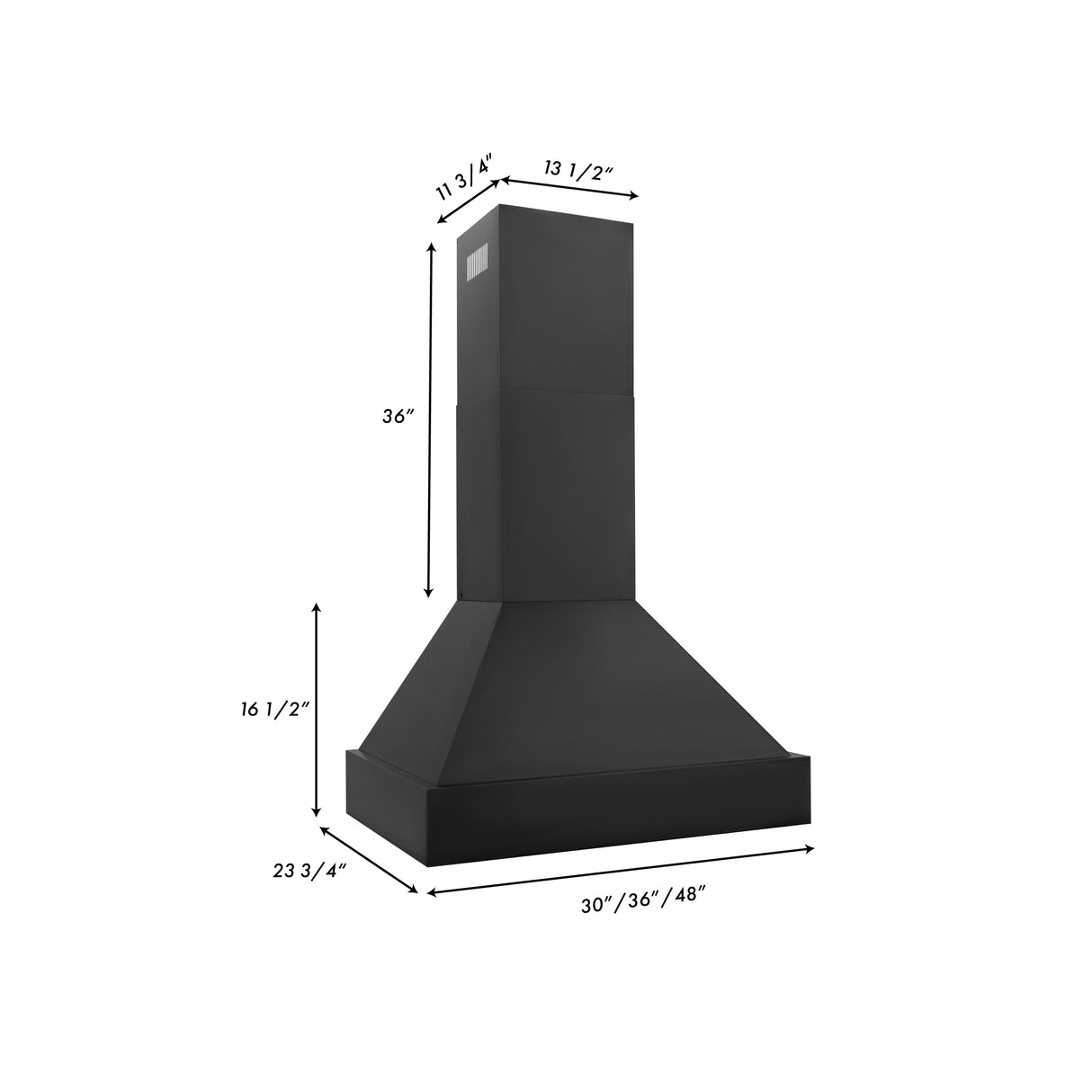 ZLINE 30" Convertible Vent Black Stainless Steel Wall Mount Range Hood (BS655N-30)