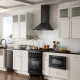 ZLINE 24" Convertible Vent Wall Mount Range Hood in Black Stainless Steel (BSKBN-24)