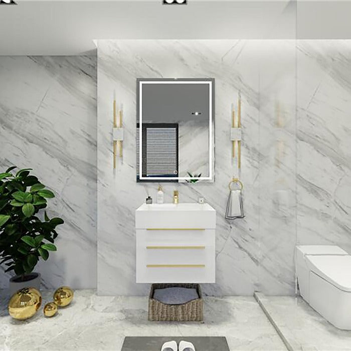 Blossom 24 In. Floating Single Sink Bathroom Vanity With Acrylic Sink Top & Aluminum Alloy Frame