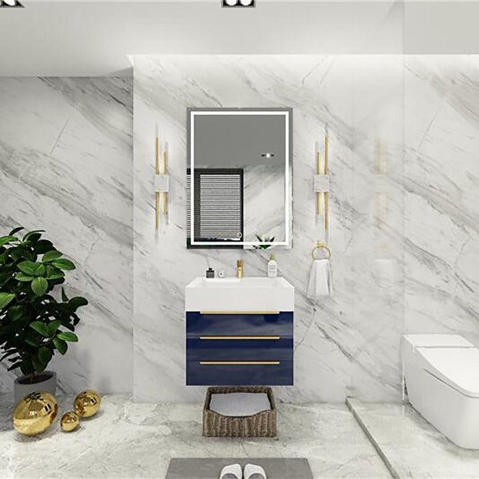 Blossom 24 In. Floating Single Sink Bathroom Vanity With Acrylic Sink Top & Aluminum Alloy Frame