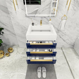 Blossom 24 In. Floating Single Sink Bathroom Vanity With Acrylic Sink Top & Aluminum Alloy Frame