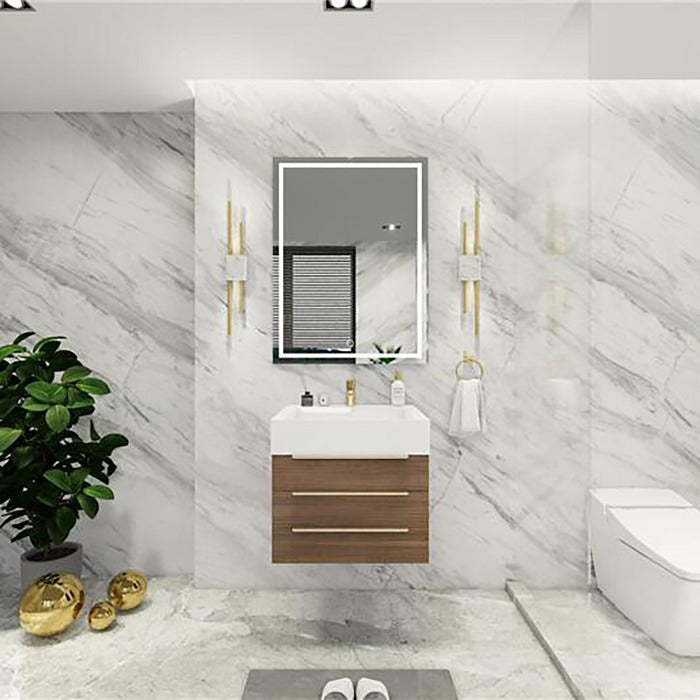 Blossom 24 In. Floating Single Sink Bathroom Vanity With Acrylic Sink Top & Aluminum Alloy Frame