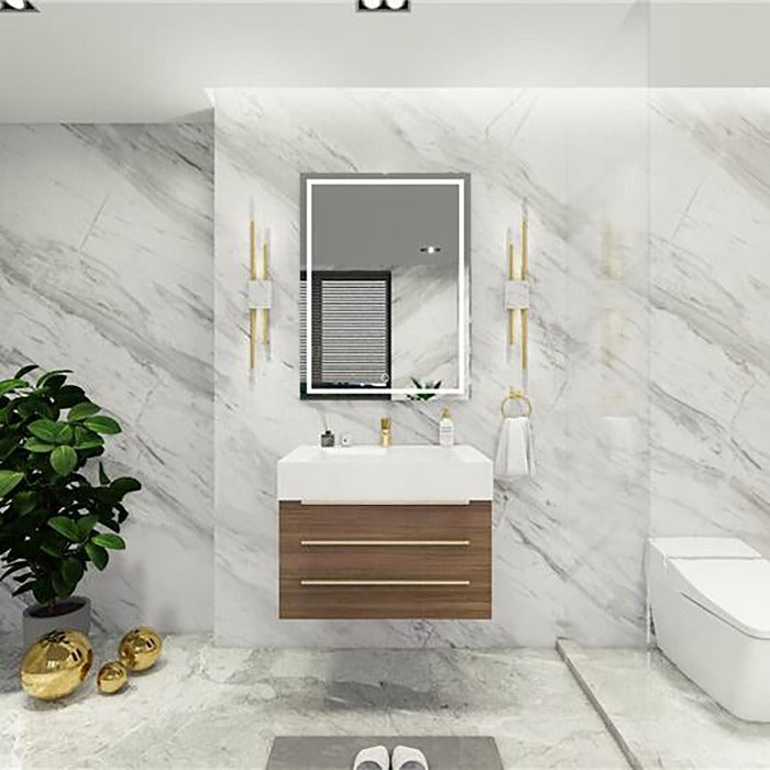 Blossom 30 In. Floating Single Sink Bathroom Vanity With Acrylic Sink Top & Aluminum Alloy Frame