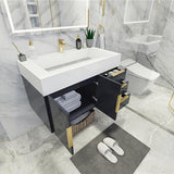 Blossom 36 In. Floating Single Sink Bathroom Vanity With Acrylic Sink Top & Aluminum Alloy Frame