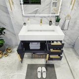 Blossom 36 In. Floating Single Sink Bathroom Vanity With Acrylic Sink Top & Aluminum Alloy Frame