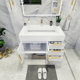 Blossom 36 In. Floating Single Sink Bathroom Vanity With Acrylic Sink Top & Aluminum Alloy Frame