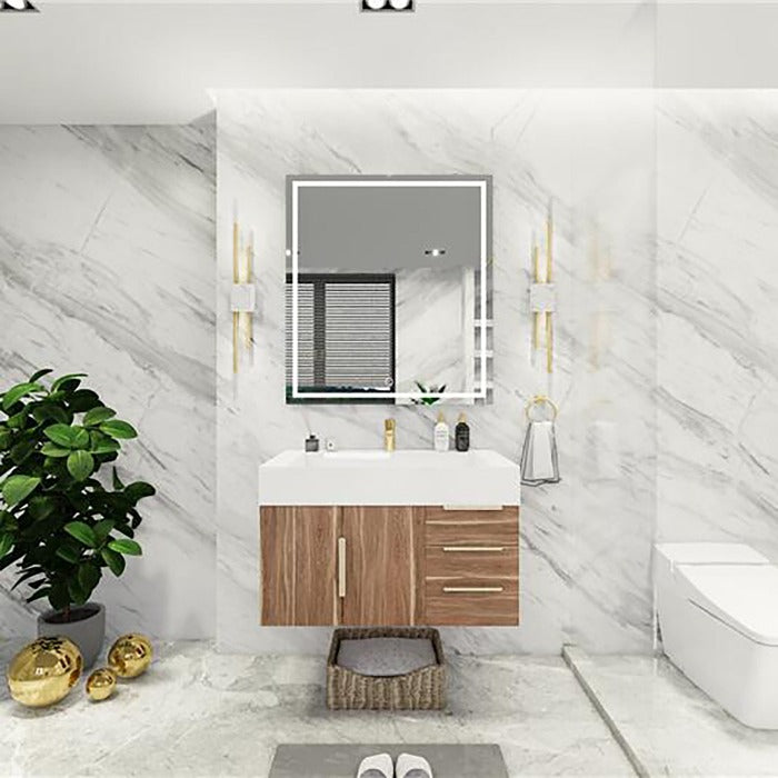 Blossom 36 In. Floating Single Sink Bathroom Vanity With Acrylic Sink Top & Aluminum Alloy Frame