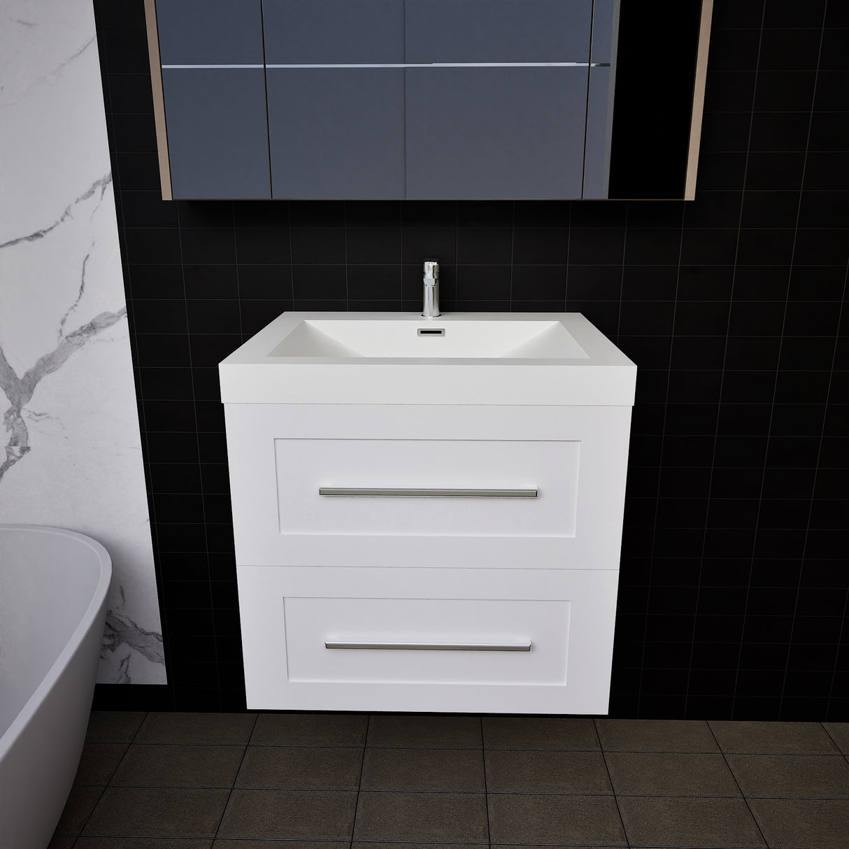 Eastpark Floating / Wall Mounted Bathroom Vanity with Acrylic Sink