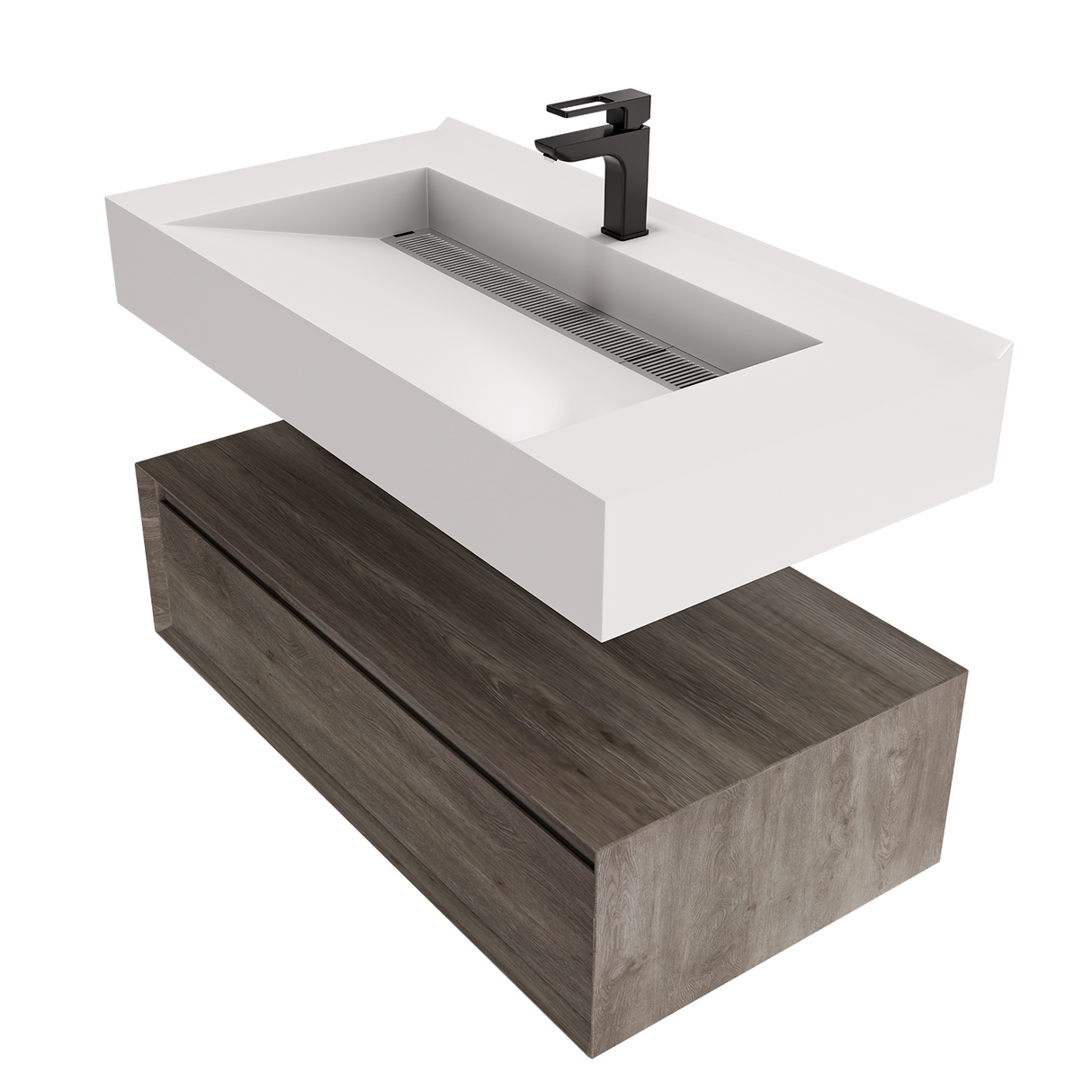Alysa 36" Floating Bathroom Vanity Set with FLX16 Acrylic Sink