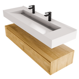 Alysa 60" Floating Bathroom Vanity Set with FLX16 Acrylic Sink/Double Faucet Hole