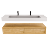 Alysa 60" Floating Bathroom Vanity Set with FLX16 Acrylic Sink/Double Faucet Hole