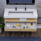 Alysa 60" Floating Bathroom Vanity Set with FLX16 Acrylic Sink/Double Faucet Hole
