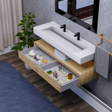 Alysa 60" Floating Bathroom Vanity Set with FLX16 Acrylic Sink/Double Faucet Hole
