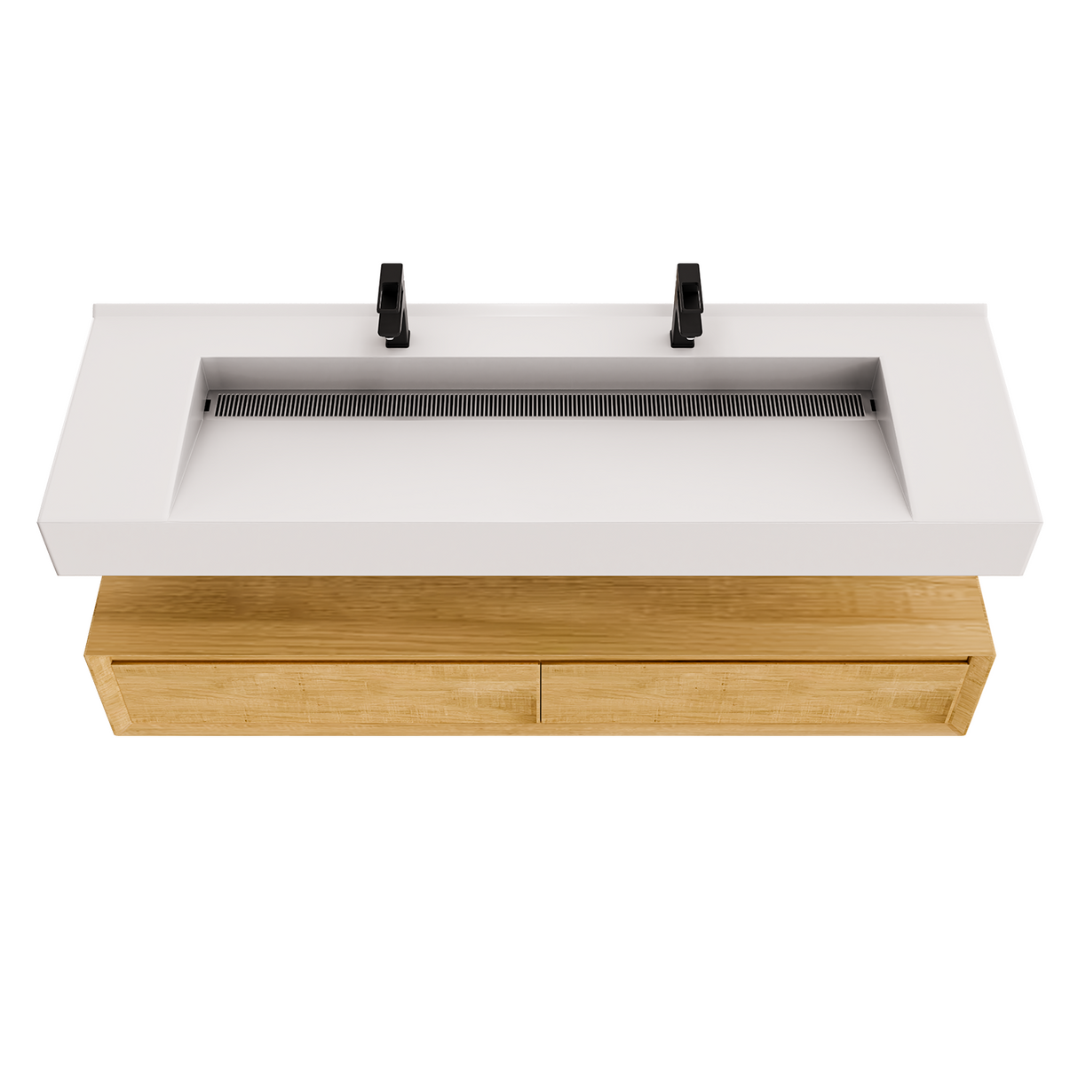 Alysa 60" Floating Bathroom Vanity Set with FLX16 Acrylic Sink/Double Faucet Hole