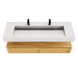 Alysa 60" Floating Bathroom Vanity Set with FLX16 Acrylic Sink/Double Faucet Hole
