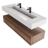 Alysa 60" Floating Bathroom Vanity Set with FLX16 Acrylic Sink/Double Faucet Hole