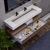 Alysa 60" Floating Bathroom Vanity Set with FLX16 Acrylic Sink/Double Faucet Hole