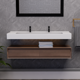 Alysa 60" Floating Bathroom Vanity Set with FLX16 Acrylic Sink/Double Faucet Hole