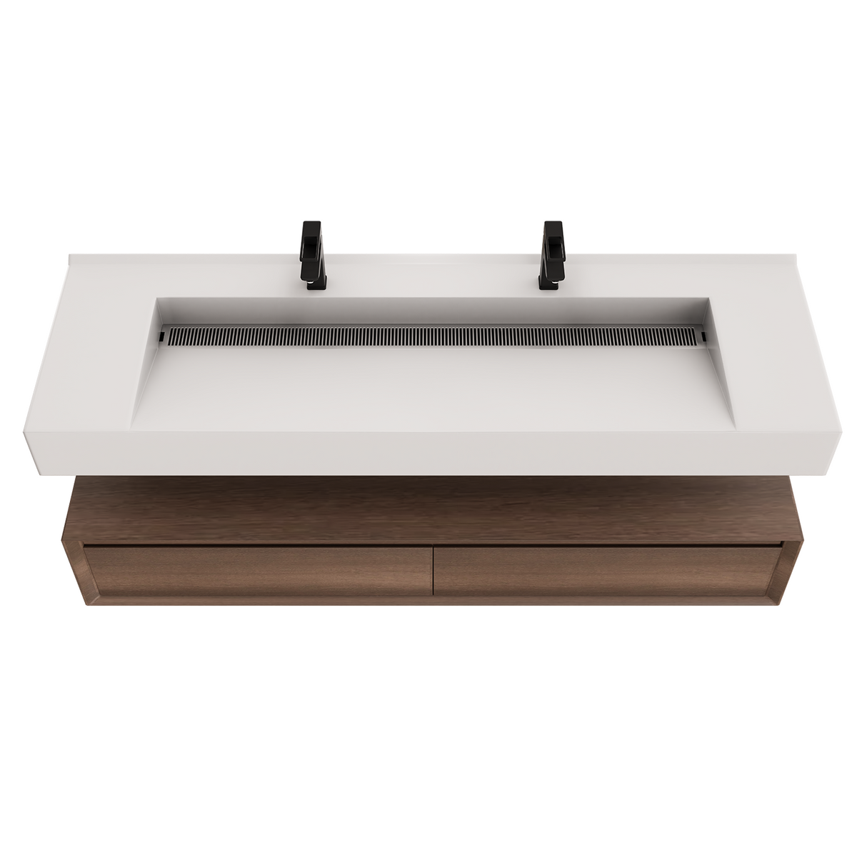 Alysa 60" Floating Bathroom Vanity Set with FLX16 Acrylic Sink/Double Faucet Hole