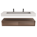 Alysa 60" Floating Bathroom Vanity Set with FLX16 Acrylic Sink/Double Faucet Hole