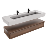 Alysa 60" Floating Bathroom Vanity Set with FLX16 Acrylic Sink/Double Faucet Hole