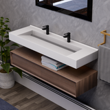 Alysa 60" Floating Bathroom Vanity Set with FLX16 Acrylic Sink/Double Faucet Hole