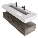 Alysa 60" Floating Bathroom Vanity Set with FLX16 Acrylic Sink/Double Faucet Hole