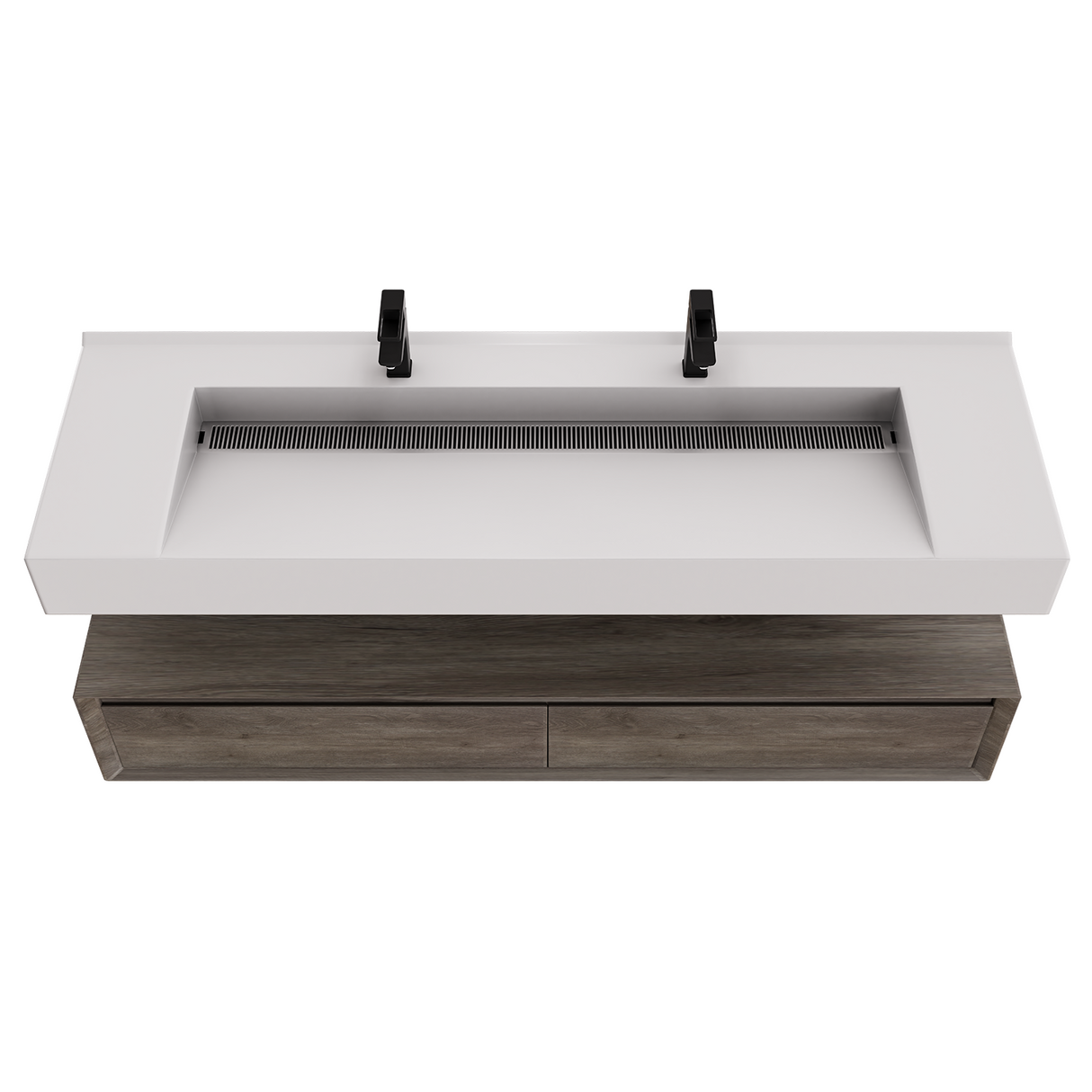 Alysa 60" Floating Bathroom Vanity Set with FLX16 Acrylic Sink/Double Faucet Hole