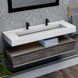 Alysa 60" Floating Bathroom Vanity Set with FLX16 Acrylic Sink/Double Faucet Hole