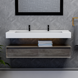 Alysa 60" Floating Bathroom Vanity Set with FLX16 Acrylic Sink/Double Faucet Hole