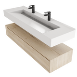 Alysa 60" Floating Bathroom Vanity Set with FLX16 Acrylic Sink/Double Faucet Hole